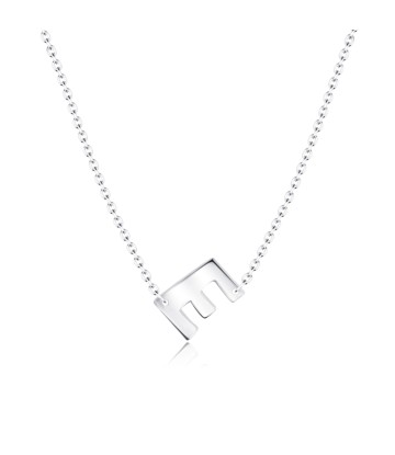 Silver Initial Letter Necklace E SPE-5545